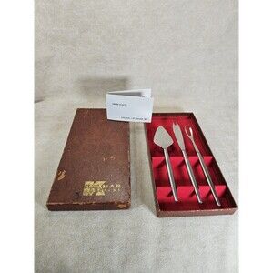 KALMAR DESIGNS 3 PC Snack Set Italy Mid Century Modern Style Stainless Steel
